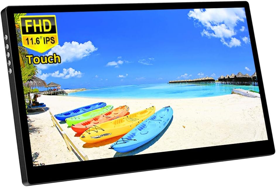 Corkea 11.6 Inch Portable Touchscreen Monitor,1080P IPS Display with USB/HDMI Video Input for Mini PC Laptop,PS3 PS4, Switch Smartphone Raspberry Pi