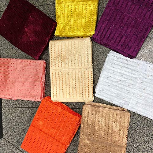 Lace - Hottest Fashion headtie Wrapper with Beads 3Pcs African Women's Gele Headwear for Engagement/Wedding 14Colors L86-18 - (Color: As Picture 9)