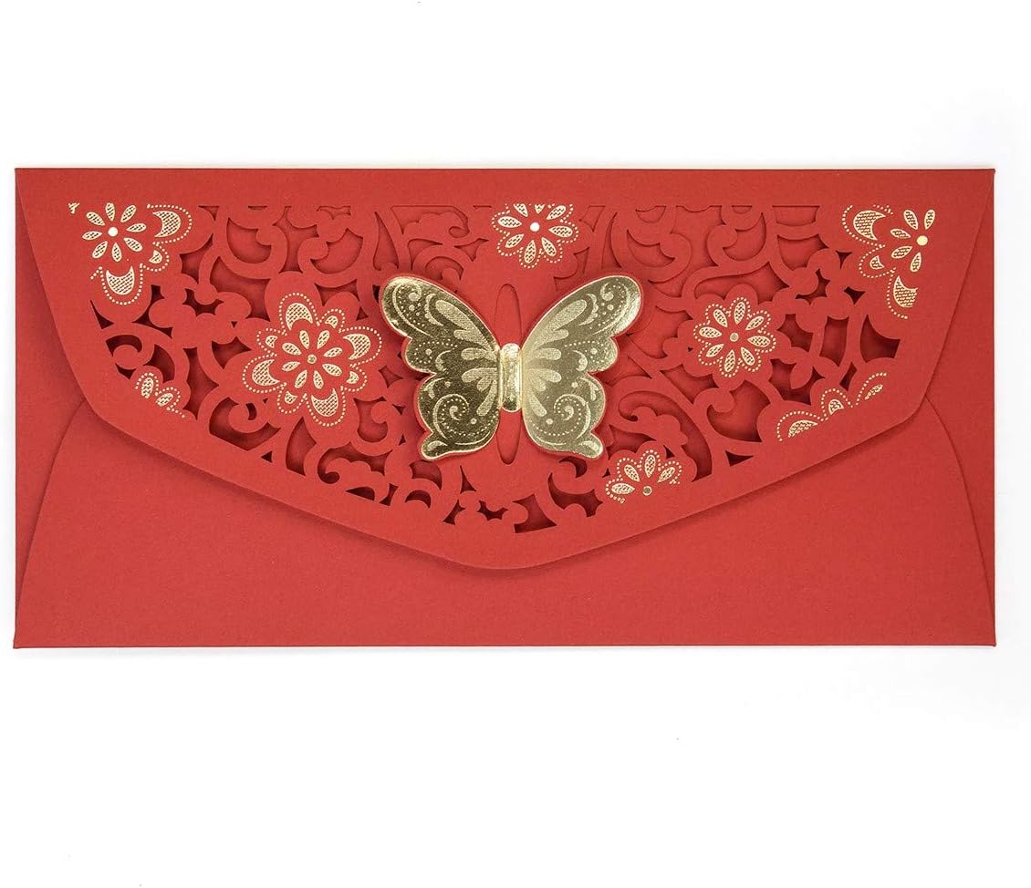 LUUFAN 5 Pieces Chinese Red Envelopes New Year Gift Lucky Money Pockets HongBao for Spring Festival Wedding Birthday