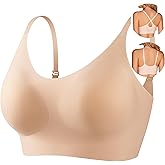 PRETTYWELL Bras for Women Comfort Seamless Bra, Cross Back Adjustable Bralette Bra, Wireless Everyday Bras for Women A-C Cup