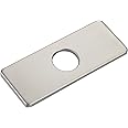 KAIYING 6" Hole Cover Deck Plate for Bathroom Vanity Sink, 3-to-1 Bathroom Faucet Escutcheon Plate, Rectangle, Stainless Steel (Brushed Nickel)