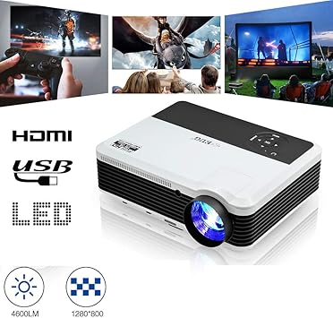 Proyector, WIKISH Proyector Cine en Casa Bluetooth WiFi Soporta ...