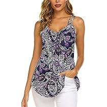 Women's Casual Sleeveless Tops Blouses Summer Floral Strappy