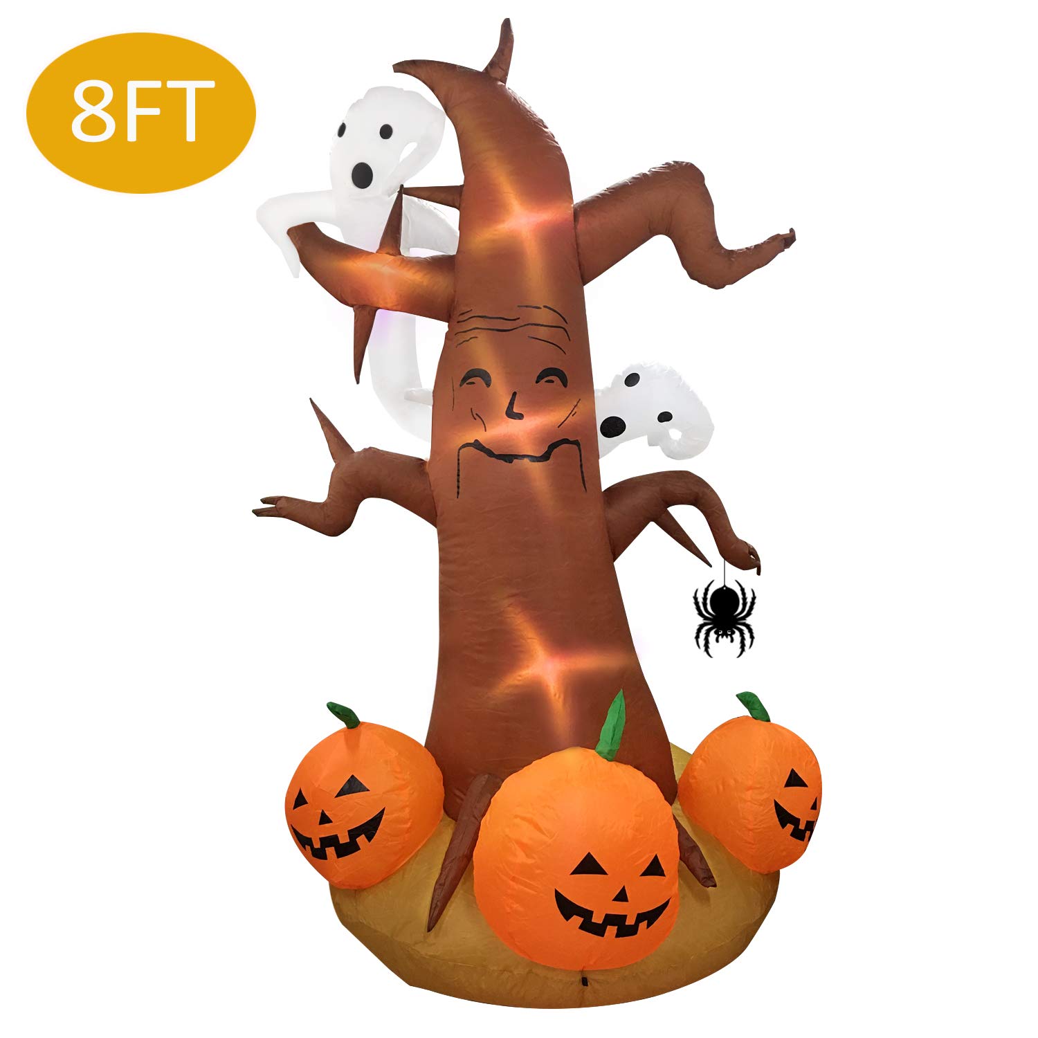 Inflatable Yard Decorations Seasonblow 8 Ft Halloween Inflatable Ghost Tree With 3 Bat Fire Flames Lighting Airblown Decoration For Indoor Outdoor Home Party Garden Lawn Yard Seasonal Decor Outdoor Holiday Decorations Inflatable rm holdings
