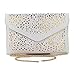 Women's Envelope Wedding Party Purses Chain Shoulder Bag Evening Day Clutch Bag for Ladies (White)