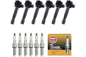Yoshi Motors Pack of 6 Ignition Coil With 6 Platinum Spark Plug Replacement For Acura Honda RDX ZDX Pilot Ridgeline 3.5 3.7 V6 2009 2010 2011 2012 2013 2014 2015 UF624 GN10426 1788482 30520R70A01