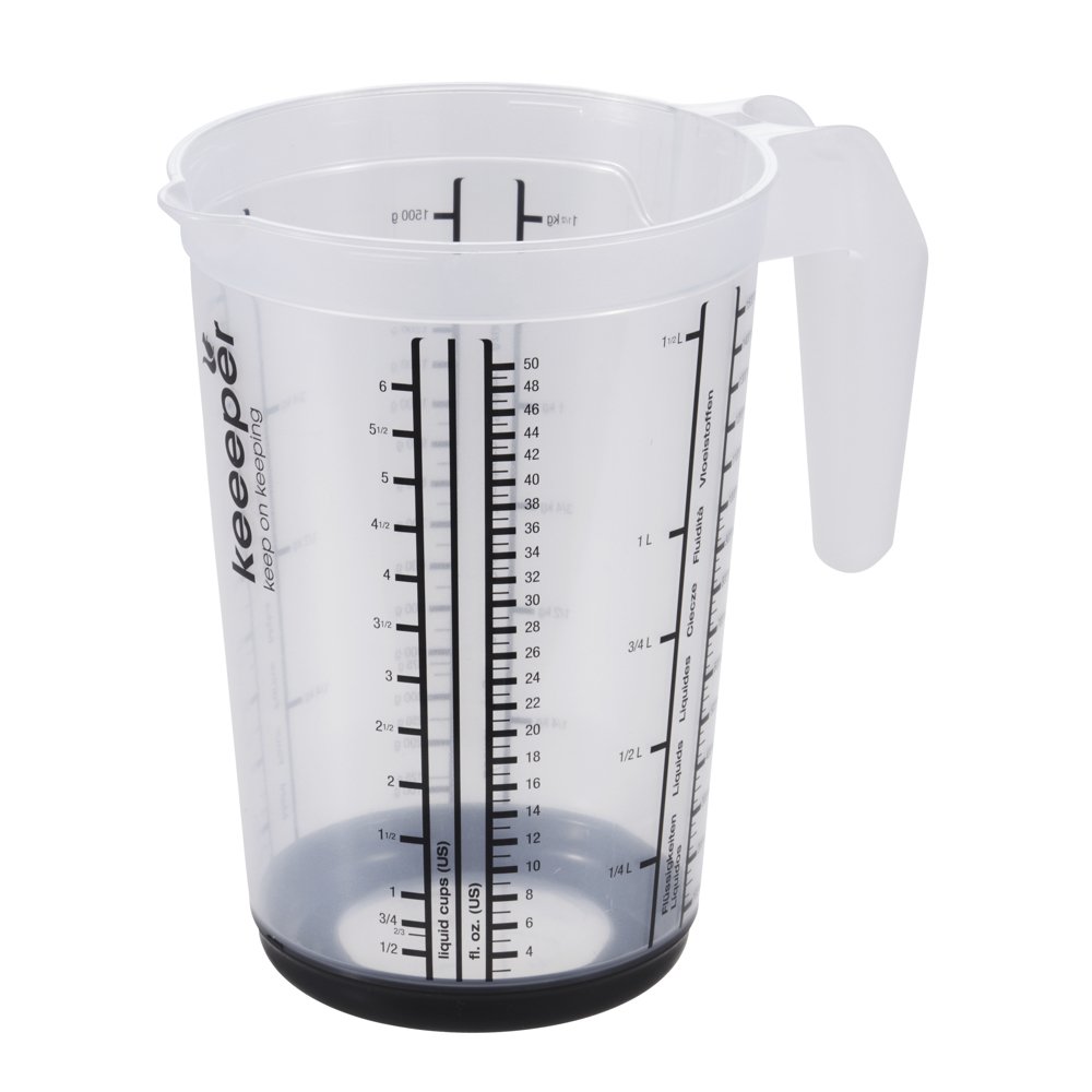 keeeper Measuring Jug, Anti-Slip Design, 1.5 Litre, Massimo, Graphite Grey