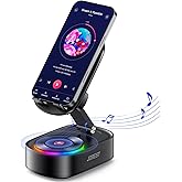 Jorest Wireless Induction Speaker,Cell Phone Stand with Bluetooth Speaker,Valentine's Gifts for Older Men Women Teenage Boy,Ampilifer Gadget Foldable with iPhone/Ipad,Birthday Gift for Dad Father