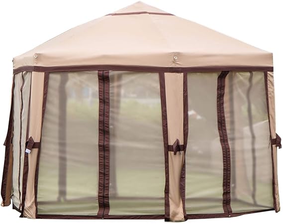 Amazon Com Kinbor 11 8 X 10 2 Outdoor Patio Iron Hexagon Gazebo