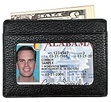 RFID Wallet Mens Leather RFID Blocking Front Pocket Wallet Slim Card Holder Case