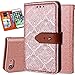 iPhone 8 Plus Case Wallet,iPhone 7 Plus Wallet Case for Women,Auker Vintage Mural Folio Flip Leather Fold Stand Shockproof Body Protective Buckle Purse Case with 3 Card Holder/Cash Pocket