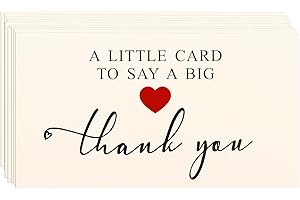 Kexinglu 200Pcs Thank You Cards for Small Business, 2 x 3.5 Inches/5 x 9 cm A Little Card to Say A Big Thank You, Customer Ap