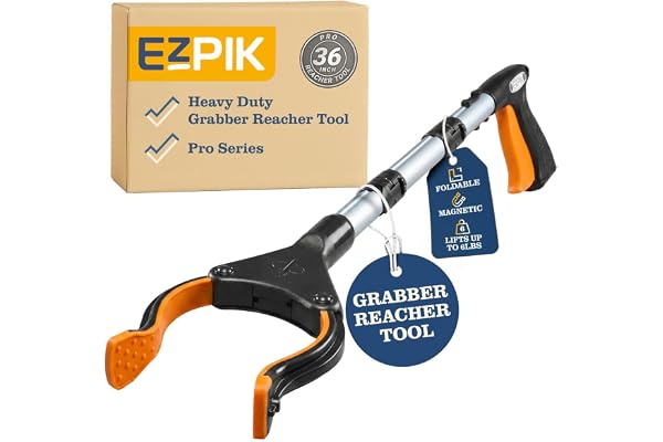 EZPIK® PRO 36" Long Reach Grabber Tool for Elderly - 90 cm Folding Magnetic Pick Up Stick - Grabber Stick for Disabled with R