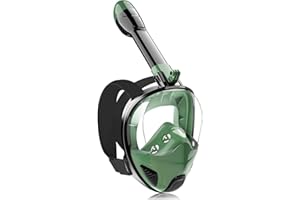 EZIRE Full Face Snorkel Mask for Adults Teen, Snorkeling Gear with Detachable Camera Mount,Panoramic 180° View, Anti-Fog Anti-Leak Snorkling Set for Man and Women