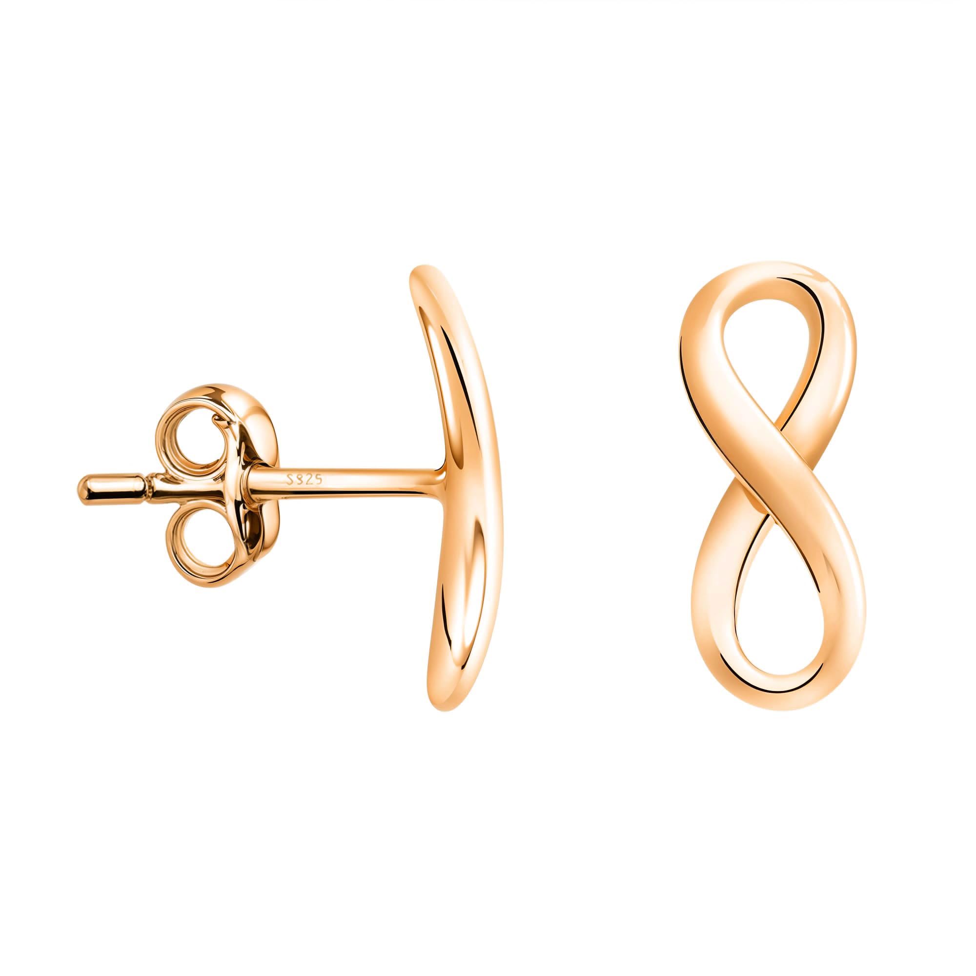 SOFIA MILANI - Women's Earrings 925 Silver - Gold Plated - Infinity Stud Earrings - 20588