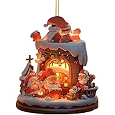 2025 Fun Santa Claus Ornaments Decorations Christmas Tree, Acrylic Hanging Holiday Ornament Christmas Decoration Holiday Party Gifts (Red Santa Claus 3)