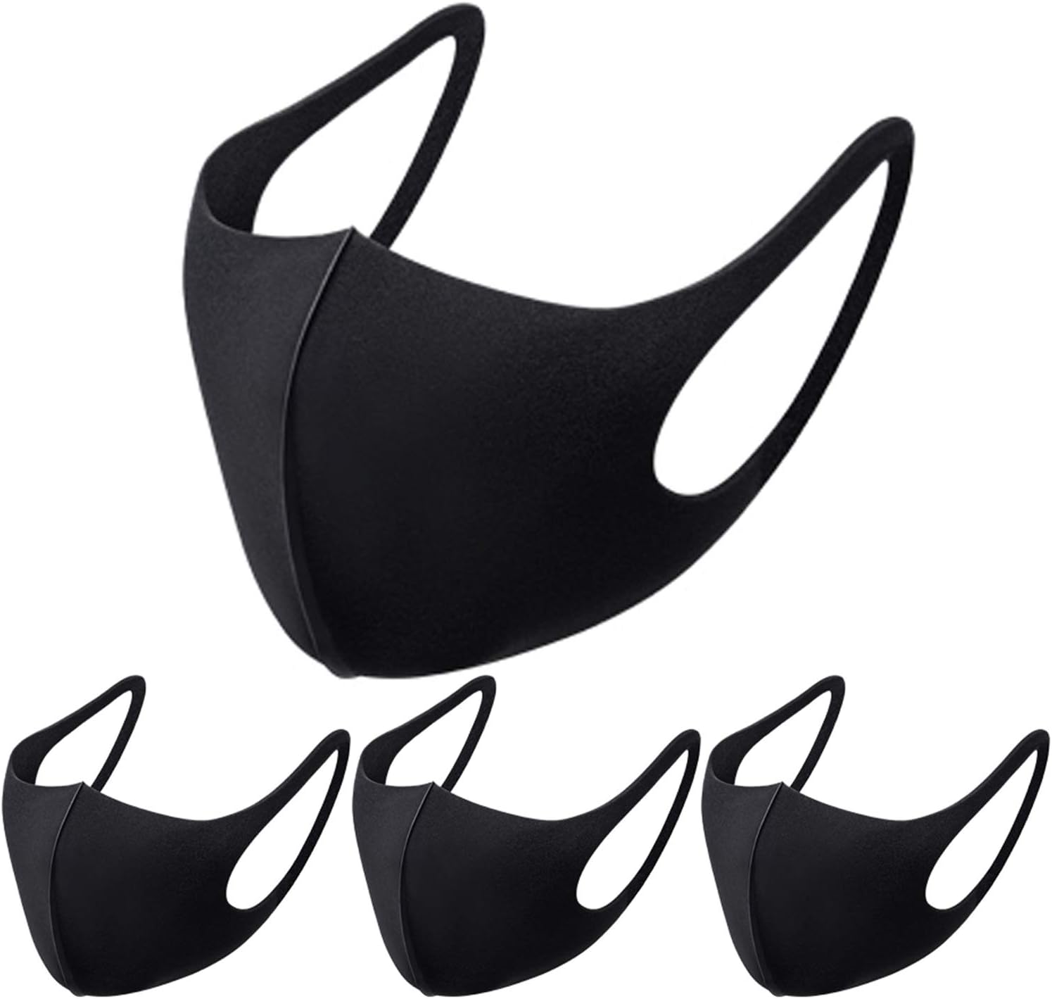 Black Mask，with Comfortable Earloop，Individually Wrapped Black Mask Mask，Can be Cleaned and Reuse Used，5 Pieces