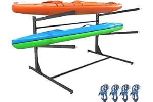 ZSLTLDU Kayak Storage Rack, Kayak Racks for Outdoor Storage, Heavy Duty Steel Adjustable Freestanding Kayak Stand for Kayak Paddleboard Surfboard for Indoor, Outdoor, Garage, Shed, Dock
