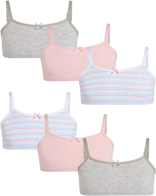 Rene Rofe Girls Cotton Spandex Cami Crop Training Bra with