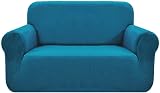 SAMSTEX 2 Seater Teal Stretch Sofa Cover 1-Piece Slipcover