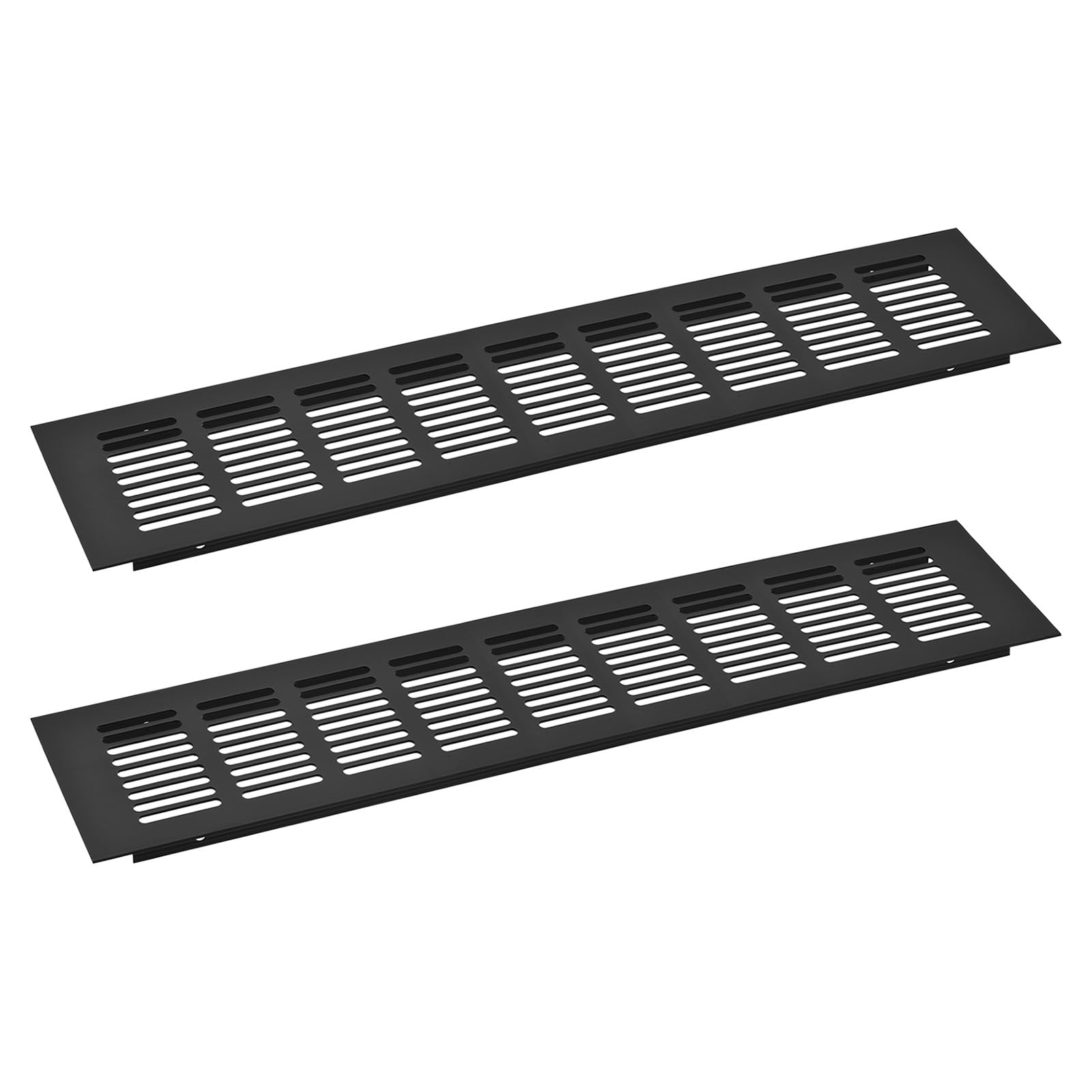 uxcell 2pcs Rectangle Ventilation Grille Aluminum Alloy Mesh Air Vent Cover Louvered Ventilation Cover for Cabinet Wardrobe Shoe Cabinet Closet, 400x80mm / 15.75"x3.15"