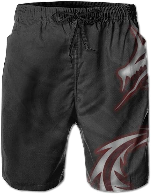 YongColer Mens Swim Trunks Quick Dry Swimming Trucks for Men Cool Dragon Tribal Logo Black Beach
