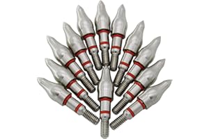 maifield Stainless Steel Archery Field Points, Easy Pull Various Outside Diameter,85/100/125/150/175/200/225/250/275/300 Grains,Screw in Archery Field Tips