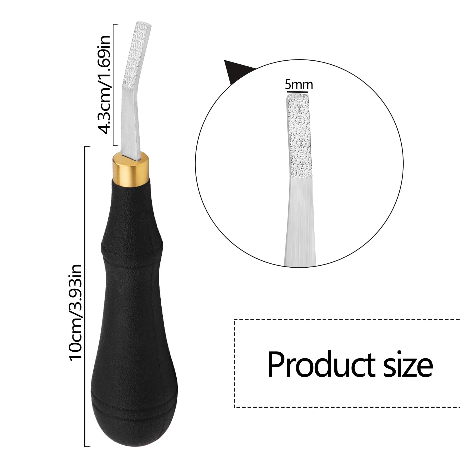 DIUDUS Pro Detail Rougher, Leather Roughing Tool Roughing Leather Craft Surface Tool, Leather Polish File Tool with Ergonomic Handle Leather Working Leathercraft Tools for Edge Polishing(5mm)