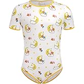 ABAFIP Men Short Sleeve Romper Pajama Bodysuit One Piece Leotard Cute Print Diaper Teddy Rompers Pj Sleepwear Tops