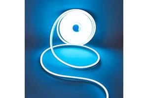 JAYYOU Flexible led Strip Lights 16.4FT -12V Tira de Luces led para exteriores Silicone led Channel Ice Blue neon Light Strip Bendable cuttable Rope hue Ambient Light(Power Adapter not Included)