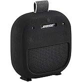 Hzycwgone Case for Bose New SoundLink Micro Portable Bluetooth Speaker (2nd Gen),Silicone Cover for Bose SoundLink Micro 2nd Travel Protective Skin Bag w/Carabiner,Accessories(Black Case)