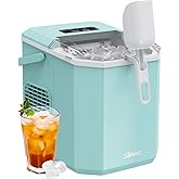 Silonn Ice Maker Countertop, Portable Ice Machine with Carry Handle, Self-Cleaning Ice Makers with Basket and Scoop, 9 Cubes