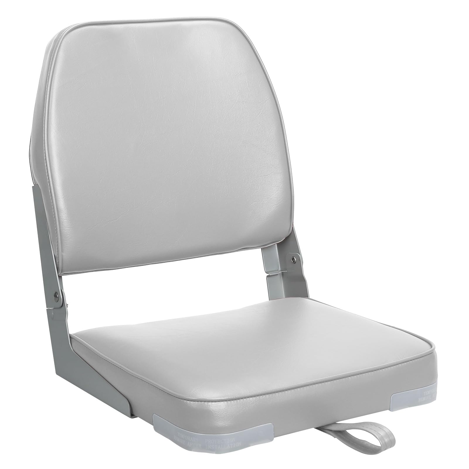 Photo 1 of ERGOSEAT Low Back Boat Seat Fold-Down Fishing Boat Seat, 1 Pack, Light Gray