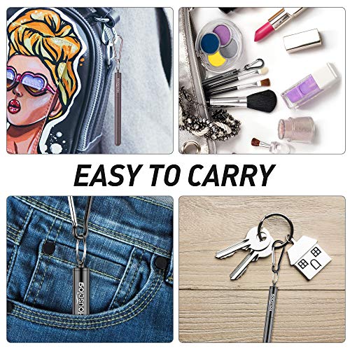 Reusable Straws - 2 Pack Telescopic Straws Stainless Steel Metal Drinking Straw (Black/Grey)