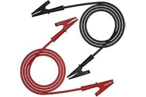 CZJZDZ 2pcs Alligator Clips Clamp Electrical Test Leads Dual Ended Crocodile Wire Cable with Fully Insulated Clips Test Flexible Copper Cable for Electrical Testing Jumper Wire3.3ft/1m