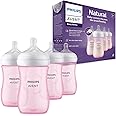 Philips Avent Natural Baby Bottle with Natural Response Nipple, Pink, 9oz, 4pk, SCY903/14