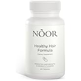 NOOR HAIR Healthy Hair Formula, Hair Growth Supplement Supporting Thick Hair and Fast Hair Regrowth. Vitamin C, B6, Zinc, Propietary Non-GMO & Gluten Free Womens Hair Loss Vitamins - 30 Day Supply