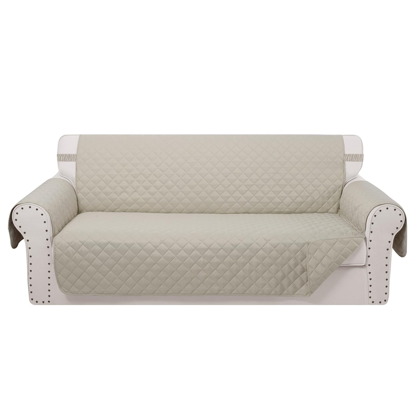 Photo 1 of Luxshare Home Reversible Oversized Sofa Covers Couch Cover Furniture Protector for Dogs Elastic Straps Water Resistant(XLSofa,Beige/Beige)