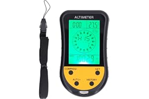 CHEOTIME Digital Altimeter Barometer, Compact Handheld Weather Forecast Direction Compass with Backlight and Lanyard for Outd