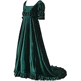 JWTSWLN Plus Size 1870's Victorian Polonaise Dress Civil War Gown Empire Waist Regency Era Dress