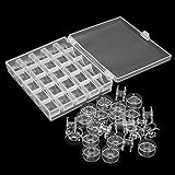 Cheeroyal 25 Clear Sewing Machine Bobbins with Storage Box - Universal Fit view 5