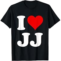 Amazon.com: I Love Heart J.J. JJ J J Initials T-Shirt : Clothing