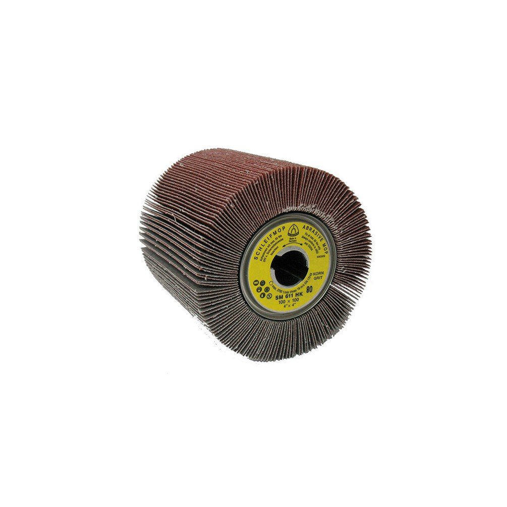 Klingspor 93076 "SM 611 S" K120 Wheel Abrasive Mop, 0 V, Brown, 100 x 100 x 19 mm