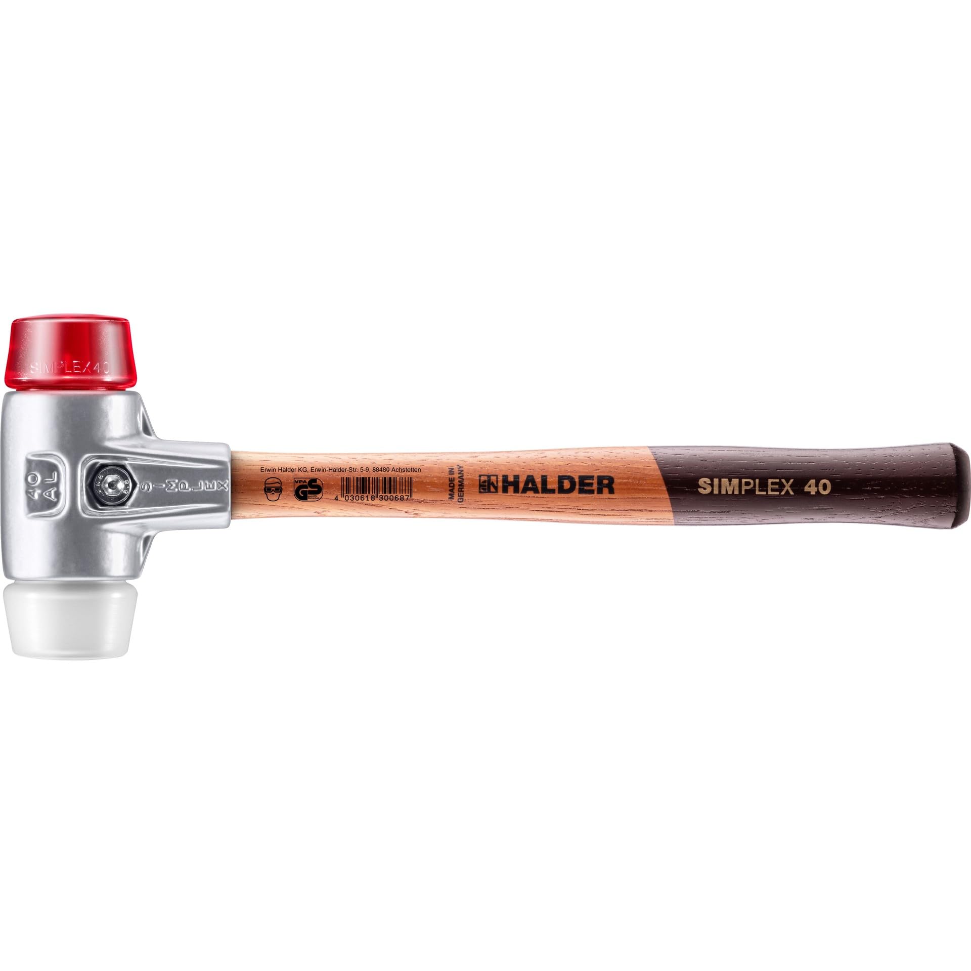 Halder 3167040 "Simplex" Plastic/Superplastic Soft-Face Mallet, Multi-Colour, 40 mm