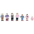 KidKraft 5" Wooden Poseable Doll Family of 7 - Caucasian, Gift for Ages 3+