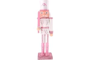 PASOLABE Pink Nutcracker Figure Christmas Decoration - 12 Inch Glitter Soldier for Festival Party Xmas Gifts (Swordsmen)