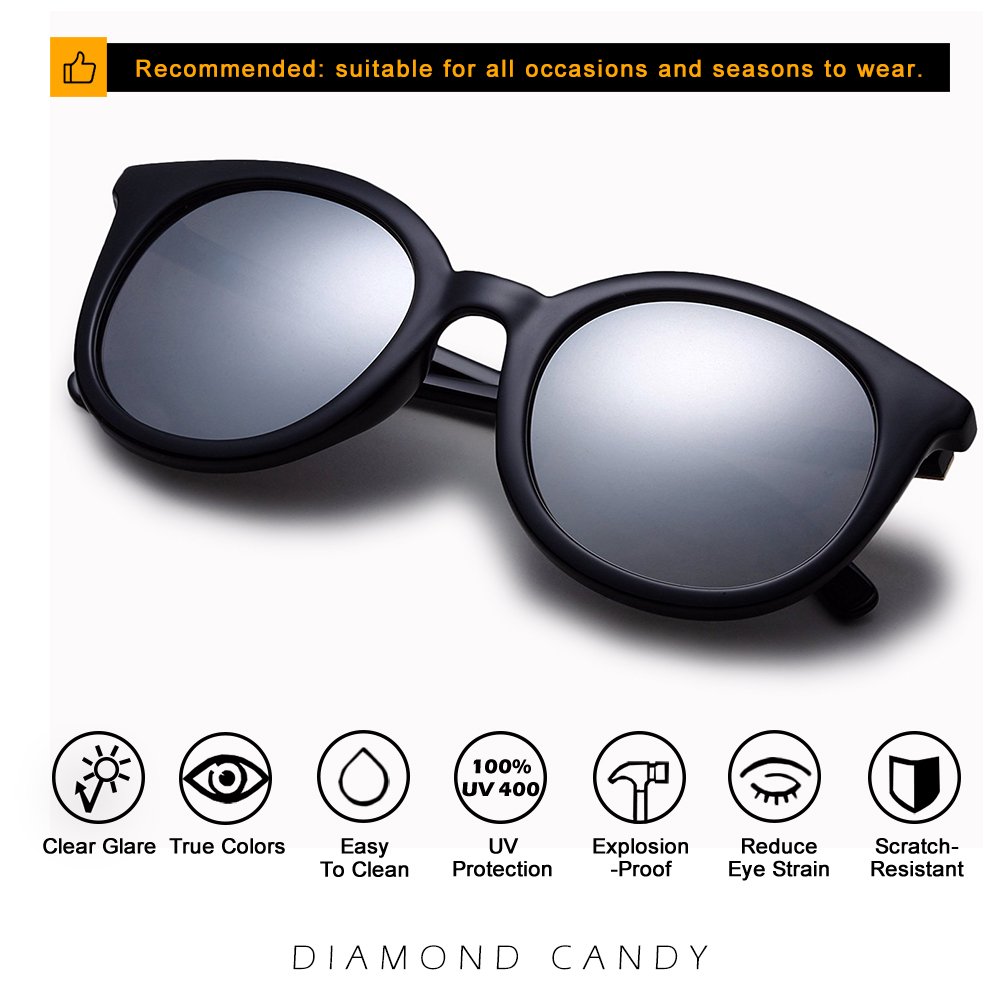 Diamond Candy Women\'s Sunglasses UV Protection Polarized eye glasses Goggles UV400 54Blacksilver