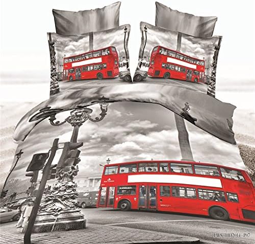 Ritagarden comforter bed sets Double-decker bus for 3D bedding sets best quality 100% polyester