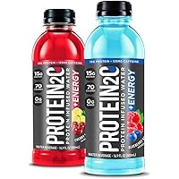 Protein2o Protein2o Low Calorie Whey Protein Drink Plus Energy, Variety Pack, 16.9 oz (Pack of 12)
