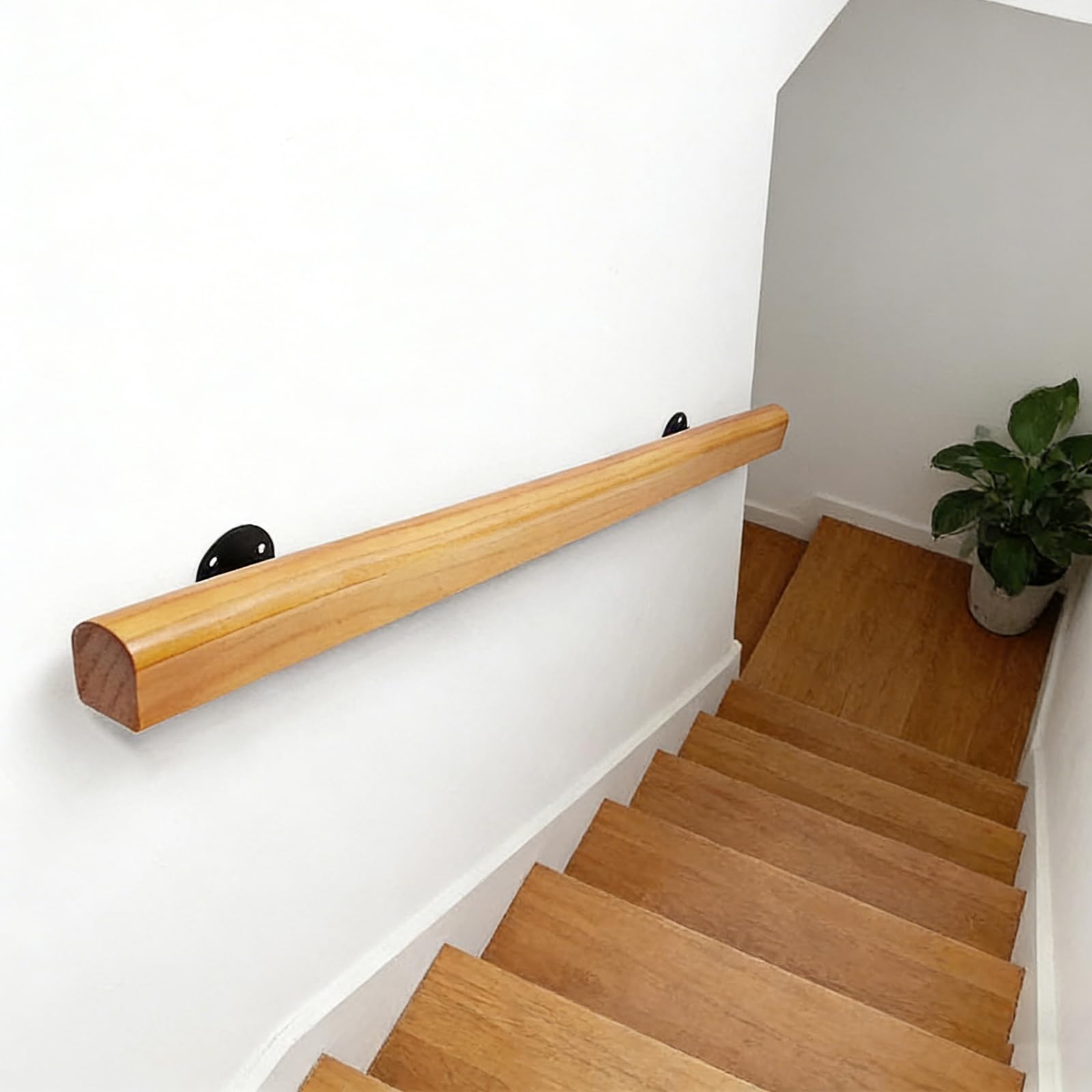 Photo 1 of Wooden Handrails, 1-20ft Non-Slip Staircase Handrail, for Home Garden Corridor Lofts Kindergarten Guardrail Decking Railings, Wall Mounted Barrier-Free Staircase Grab Bar for Elderly (Size : 10ft)